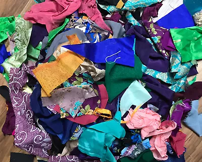 MIXED FABRICS SCRAP BAGS SMALL PIECES OF OFFCUTS FABRIC 100g • £1.90