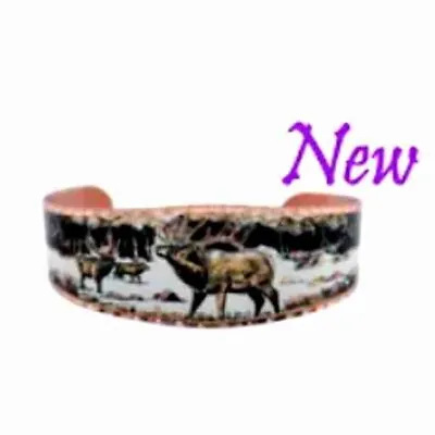 100%  All Copper Bracelet Elk Wild Animal Art For Women Artisan Copper Cuff • $24.95