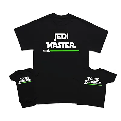£7.49 • Buy Jedi Master And Young Padawan Fathers Day T-Shirt Son Baby Matching T-Shirts #FD