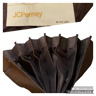 Vintage JC Penny Drapes Pinch Pleat Curtains Lined / Insulated 2 Panels Brown • $89