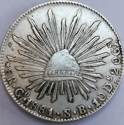 Mexico 1881 Go SB 8 Reales Silver Crown ( Scarce ) #77 • £50