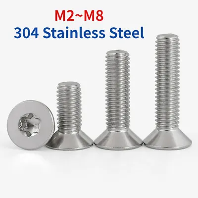 304 Stainless Steel Torx Socket Countersunk Flat Head Screws M2-M8 • $1.36