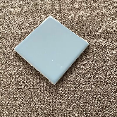 Vintage 1960’s Sky Blue 4.25” X4.25” Ceramic Glossy Tile Bathroom • $5