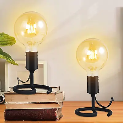 Small Table Lamps For Bedroom Set Of 2 E26 Edison Desk Industrial Lamp Base Hol • $26.23