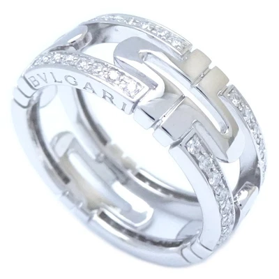 $2624 • Buy MINT! BVLGARI Open Parentesi 18K White Gold Ring Diamond Size 55 /199794