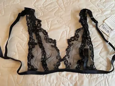 Laperla Italy Lace Lingerie Bra Black Size 36 NWT Retail $258 • $17.50