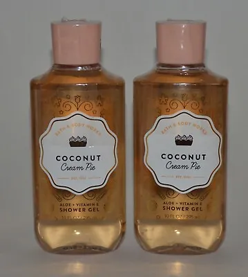 Lot Of 2 Bath & Body Works Coconut Cream Pie Shower Gel Wash Aloe Vitamin E 10oz • £19.28