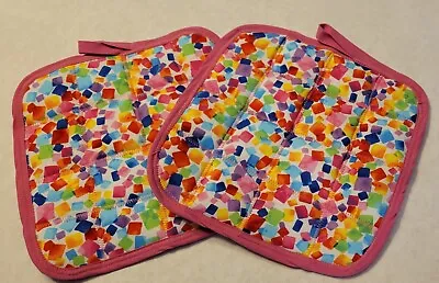 CANDY COLORED Pot Holders - Handmade - Bright & Beautiful From PatinStitches • $12