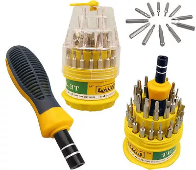 31 In 1 Mini Precision Torx Hex Screwdriver Star Repair Tool Set Kit Mobile PC • £4.94