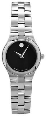 Movado Juro Stainless-Steel With Doted  Black Dial Women's Watch 0605024 • $400