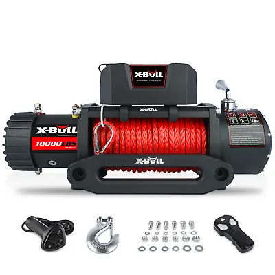 $289.90 • Buy X-BULL 12V 10000LBS Electric Winch Synthetic Rope Towing Truck Off-Road Jeep 