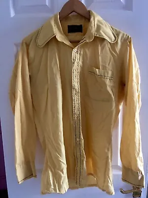 Vintage Retro 70s Yellow Blouse Size Medium • £8