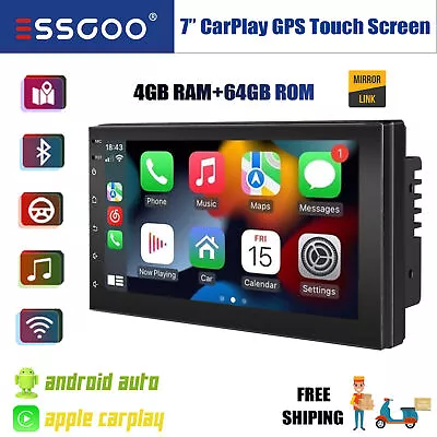 7  Car Stereo Radio 2 DIN Android 13 Apple CarPlay AUX WIFI GPS FM/RDS BT 4+64G • $78.99