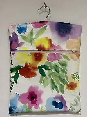 Hand Made Oilcloth Peg / Hanging Storage Bag - Zipped 12½  X 16  Summer Floral • £5.95