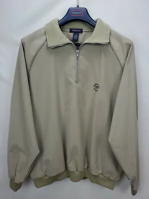 $33.99 • Buy Vintage Gant Golf Mens Jacket Large Tan Brown 1/4 Zip Pullover Windbreaker USA
