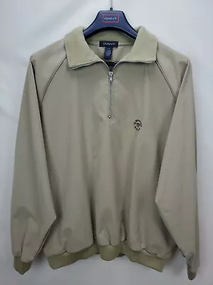 $33.99 • Buy Vintage Gant Golf Mens Jacket Large Tan Brown 1/4 Zip Pullover Windbreaker USA