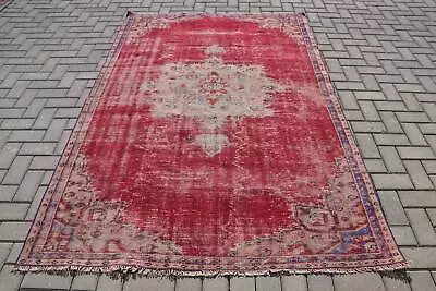 Vintage Rug Floor Rug Boho Rug 5.2x7.7 Ft Large Rug Turkish Rug Wool Rugs • $186.12