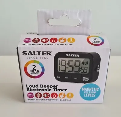 New Salter Electronic Timer Loud Beeper - Magnetic With 3 Sound Levels • £15.90