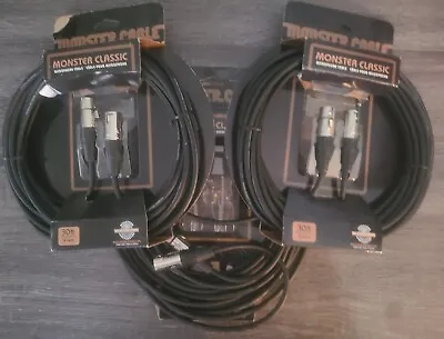 Lot Of 3 Monster Cable Prolink Classic Microphone Cable 30 Ft. Black • $99.99