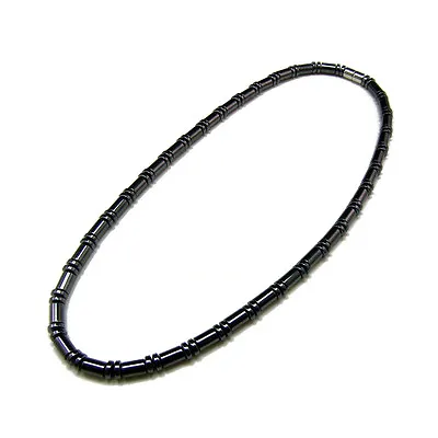 Accents Kingdom Men's Magnetic Hematite Cylindrical Bead Necklace • $29.99