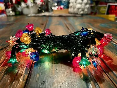 $17 • Buy Vintage TULIP FLOWER PETAL STRING LIGHTS - Christmas Tree Reflectors