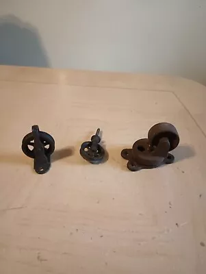 Vintage Metal Cast Iron Casters (3) Architectural Salvage Industrial  • $26.99