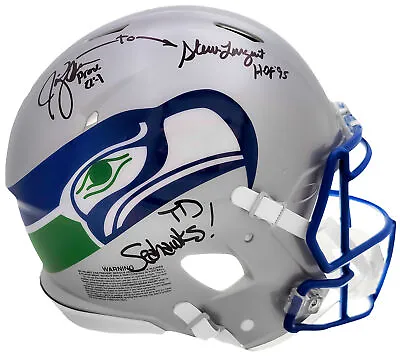 Largent & Zorn Autographed Seahawks Full Size Authentic Helmet Td Seahawks! • $499