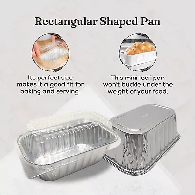 20 Pack Of 1 Lb. Aluminum Mini Loaf Pans W/ Clear Dome Lids - #5000P • $25