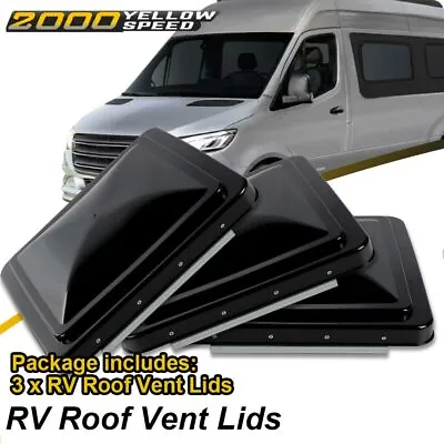 For 14  X 14  Replacement Roof Vent Cover Camper RV Trailer Ventline 3 Pcs Black • $30.22