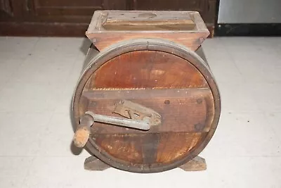 $175 • Buy Antique Hand Crank Wood Barrel Cylinder Butter Churn R.C.W Richmond VA Primitive