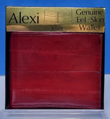 Alexi Mahagony Colored Eel Skin Bifold Wallet From Korea. • $25