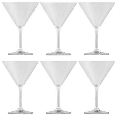 BRAND NEW Felli Plastic Martini Glasses Set Of 6 Clear 7” Tall W/FREE Shipping! • $24.99