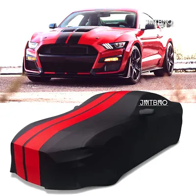 For Mustang Shelby GT350 Indoor Dustproof Black Red Line Stain Stretch Car Cover • $164.25