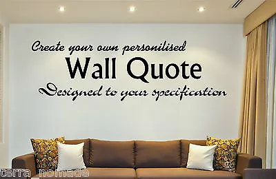  Custom Personalised Wall Art Design - Your Own Quote! Mural Decal Sticker Gift • £19.99