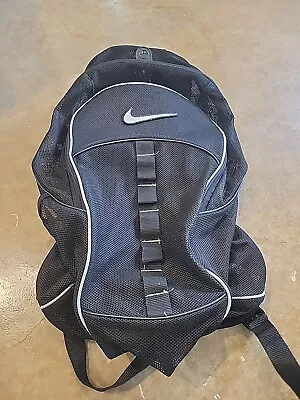 Black Nike Mesh Backpack Reflective Gym Sport Bag Large  • $24.99