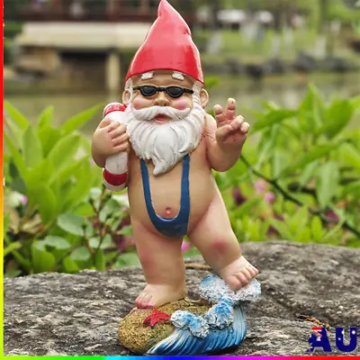 Garden Gnomes Nude Statuary Naughty Statue Gift Nudist Decor Resin Funny Outdoor • $17.95