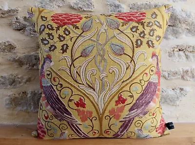 William Morris Seasons By May Birds Saffron &Plum Velvet Cushion Cover Sanderson • £37.50