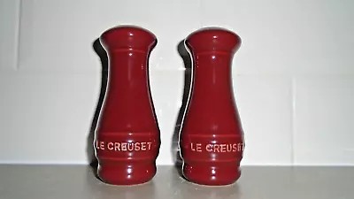 Cerise LE CREUSET Stoneware Salt & Pepper Shakers VGC • £0.99