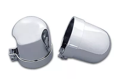 Chrome Dome Style Shock Cover Set Fits Harley Davidson • $57.99