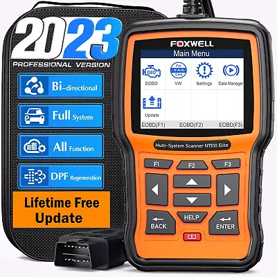 FOXWELL NT510 Elite Car Diagnostic Tool OBD2 Scanner Bidirectional Full System   • $142.49