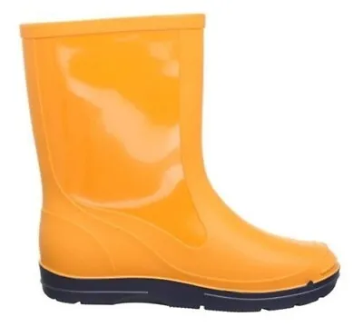 Boys Infants Plain Orange Wellies Wellingtons Rain Mucker Boots Size 4.5/22 NEW • £8.99