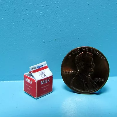 Dollhouse Miniature Replica Child's Small Carton Of Whole Milk  G048 • $2.24