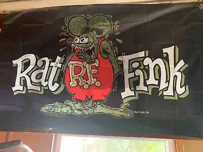 Rat Fink Flag Banner Sign Matco 3x5 Ft Hot Rod Ford Chevy Mustang Mopar Man Cave • $28