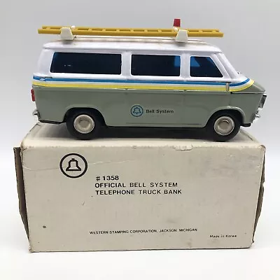 1970's Bell System Telephone Truck/Van Pressed Steel  Toy Bank W/Box • $10.60