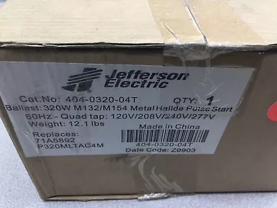 New In Box Jefferson Electric Metal Halide Pulse Start Ballast 404-0320-04t • $65