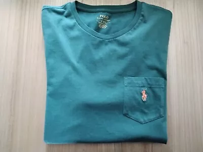 Ralph Lauren Mens Green Pocket T Shirt Size M Slimfit(fits As Small) • £12