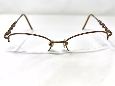 Sans Pareil LINDA EVANS 293 SAND 50-18-135 Brown Half Rim Eyeglasses Frame PJ13 • $35.96