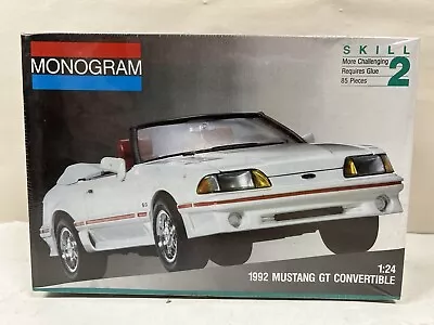 1/24 1992 Ford Mustang GT Convertible Car Model Kit #2953 New & Sealed Monogram • $32