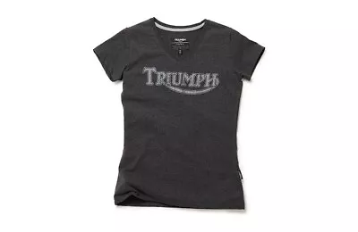 £19.99 • Buy Triumph Ladies Vintage Logo T-Shirt - Grey - Official Triumph Clothing