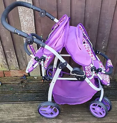 Doll's 2 Seater Ella Tandem Stroller Double Buggy Pushchair  • £10